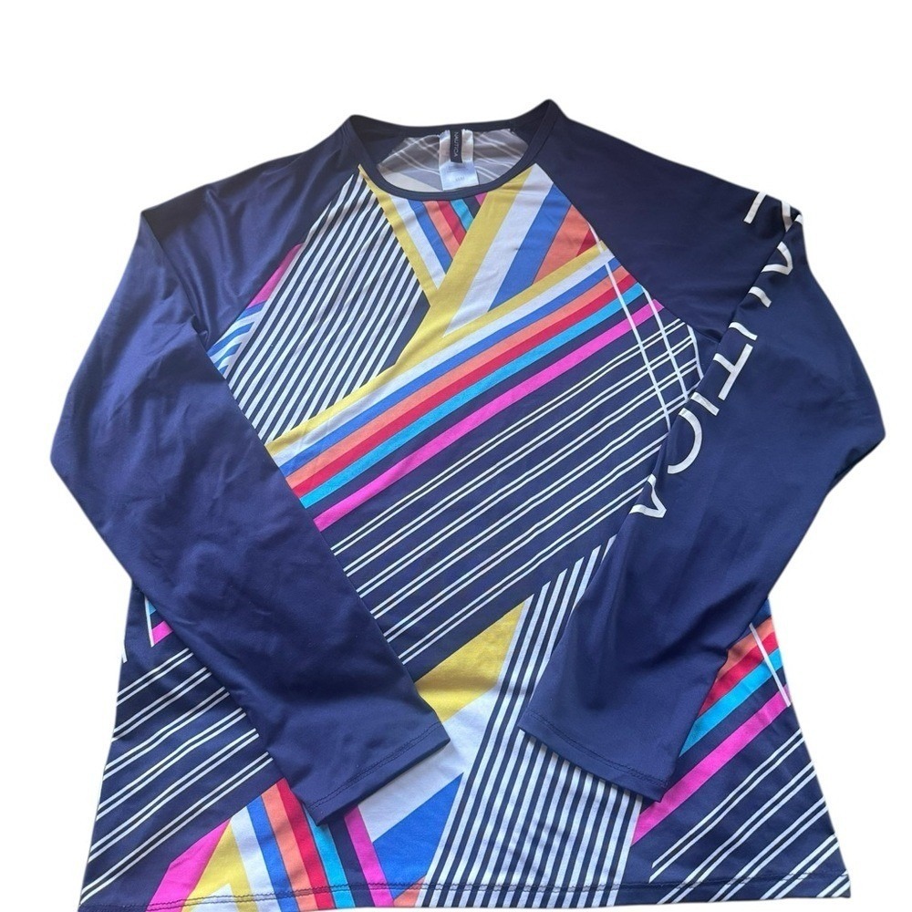 Nautica Women's Vibrant Striped Long Sleeve Rashguard Tee